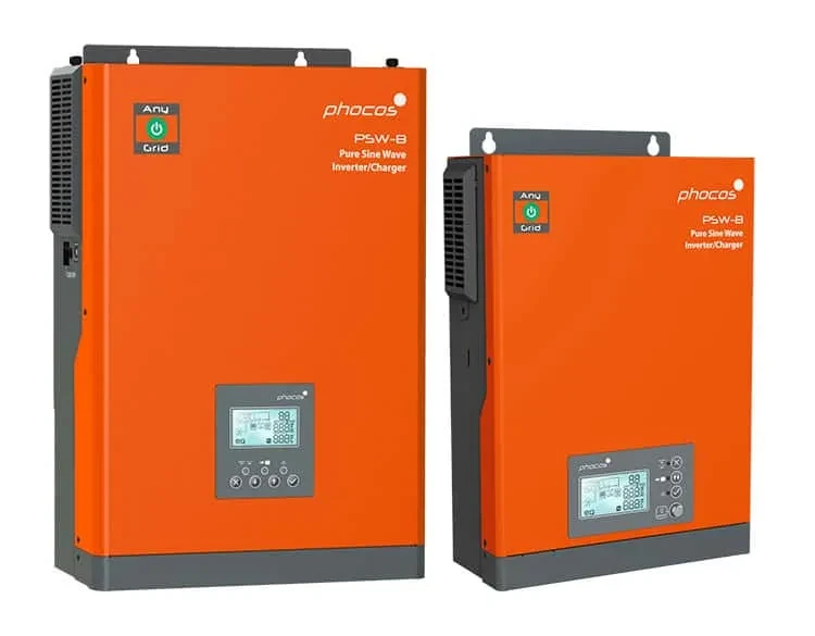 Phocos Inverter Chargers Versatile Energy Solutions: Functions seamlessly as a pure sine wave inverter, battery charger, and MPPT solar charge controller. Connect it to solar panels, the publ
