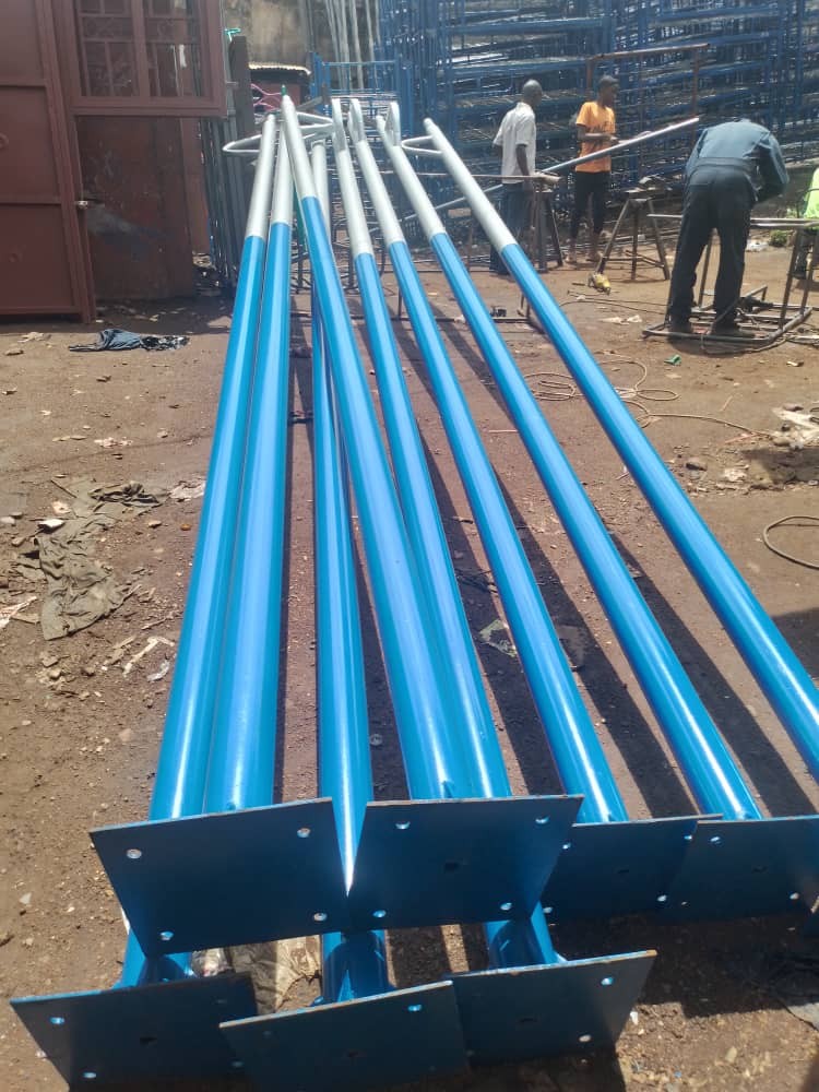 Solar Street Light Poles 6Meters Single Arm Compound Lighting Pole Uganda