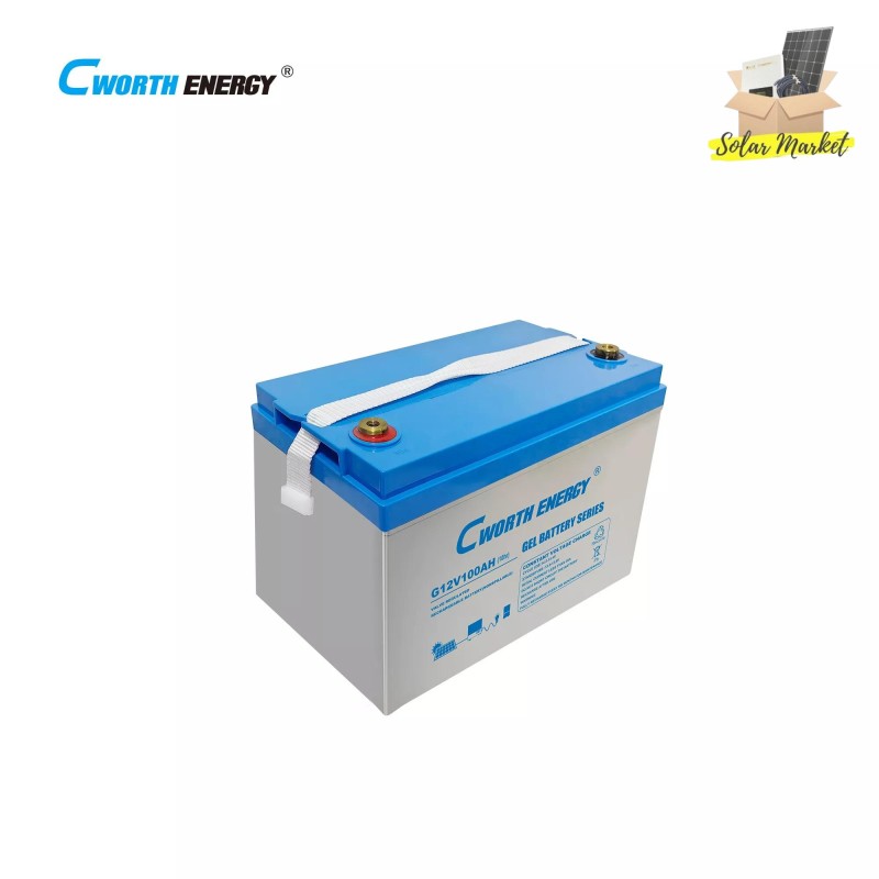 Cworth Deep Cycle Gel Battery 100Ah 12V For Reliable Solar Power Safe Long Lasting