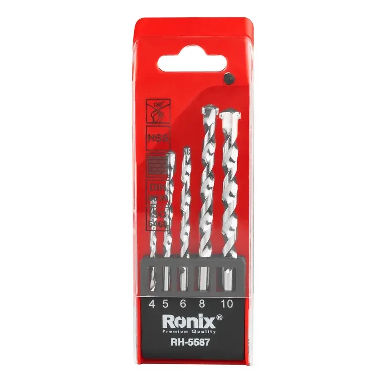 Ronix 5 Piece Concrete Drill Bit Set Rh 5587 Power Through Brick Block Masonry
