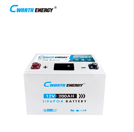 Cworth Energy 12V 200Ah LiFePO4 Lithium Solar Battery Deep Cycle Maintenance Free Long Lasting Power Storage